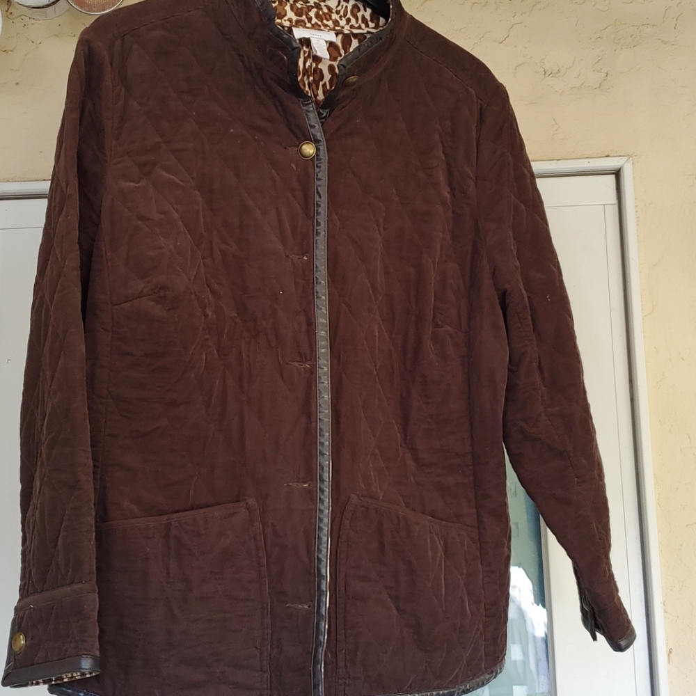 Charter Club quilted brown jacket